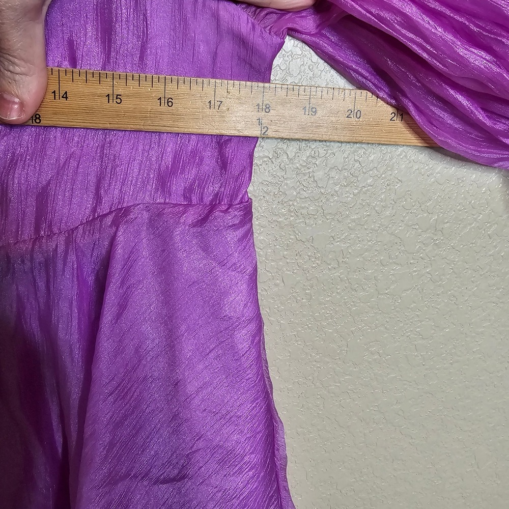 Buddy Love Betsy Babydoll Mini Dress Orchid Purple Puff Sleeve Smocked Large - Picture 9 of 9